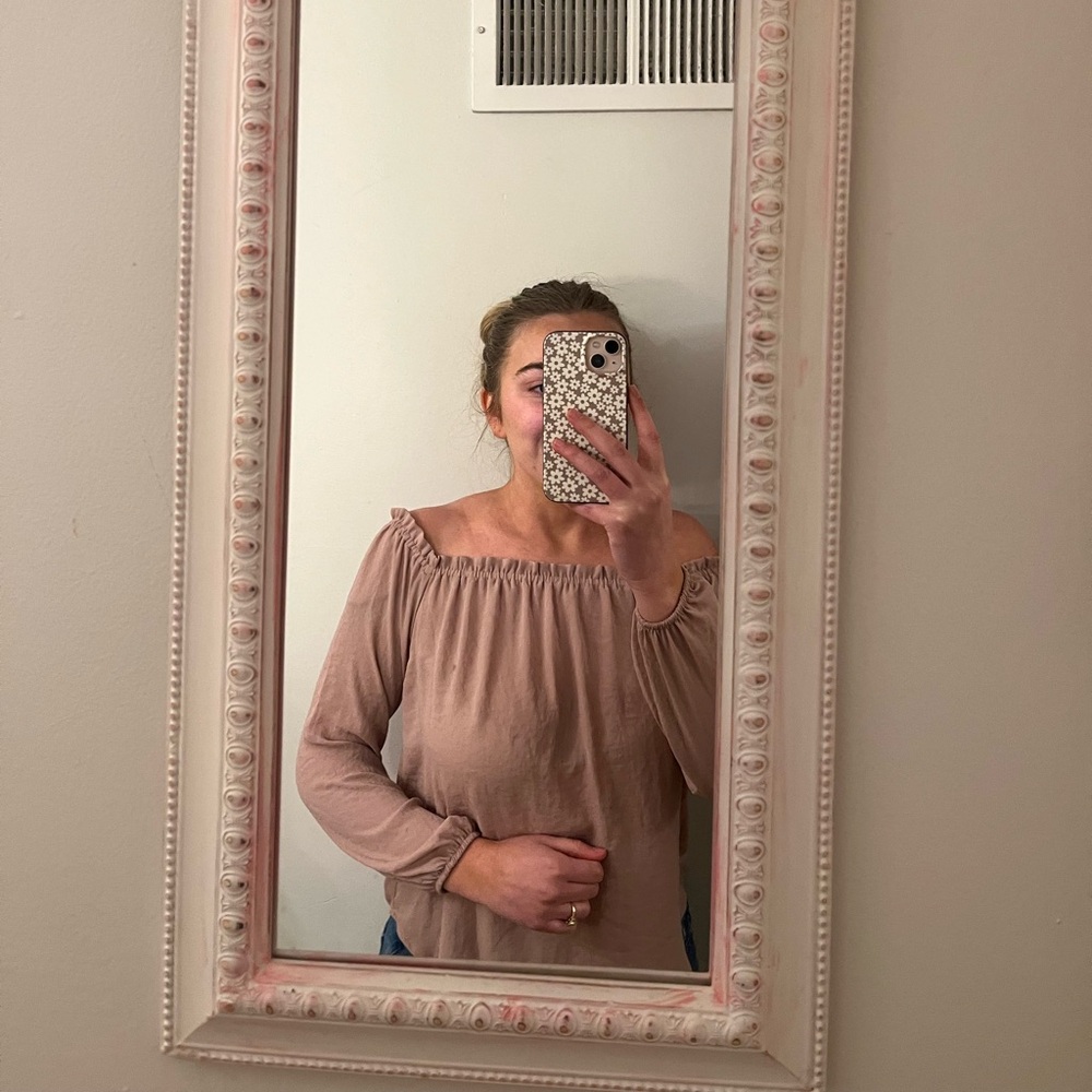 Light pink off the shoulder top